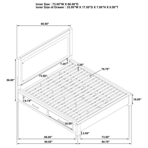 Kenora - LED Storage Bed - Image 42