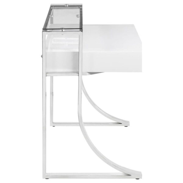 Gemma - 2-Drawer Writing Desk - White High Gloss - Image 6