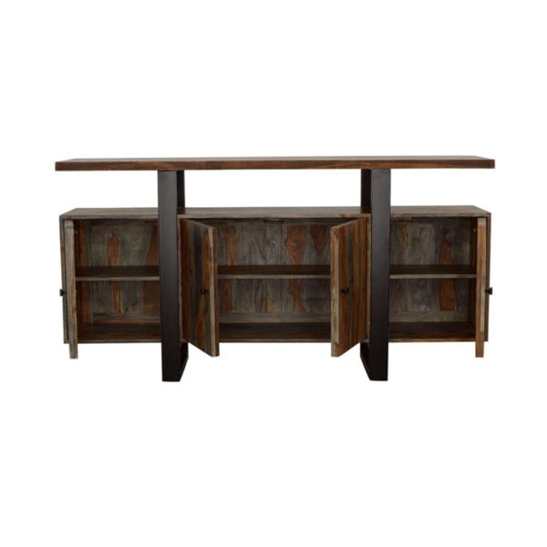 Ditman - 4 Door Solid Wood Sideboard Buffet - Gray Sheesham - Image 5
