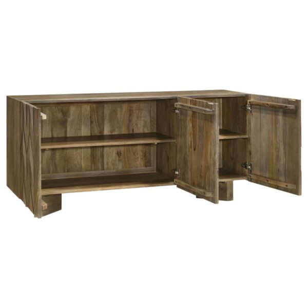 Tyler - 3 Door Solid Wood Sideboard Buffet Cabinet - Mango Brown - Image 13