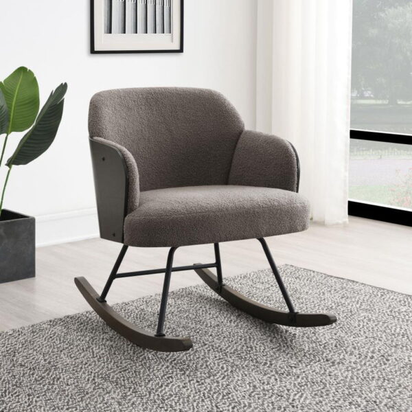 Paige - Boucle Upholstered Mid Back Rocking Chair - Image 3