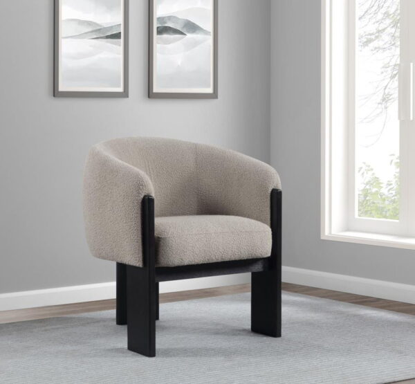 Valdez - Boucle Upholstered Barrel Back Accent Chair - Image 4