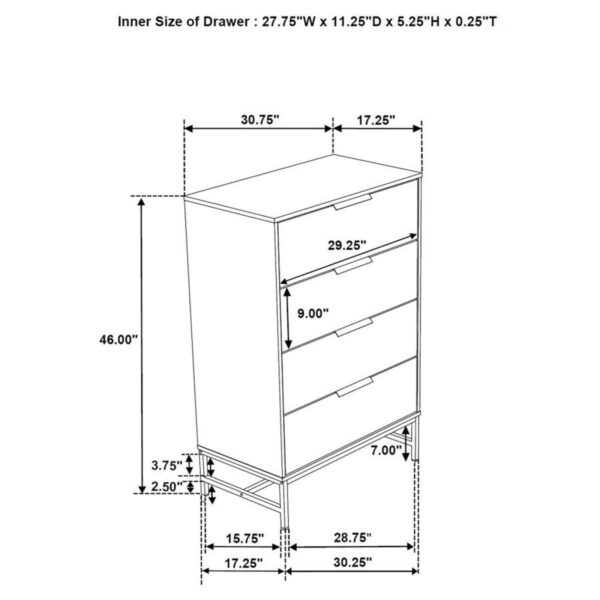 Sonora - 4-Drawer Bedroom Chest - White - Image 6
