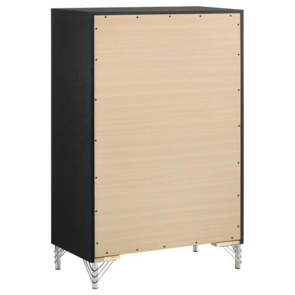 Lucia - 5-Drawer Bedroom Chest Of Drawers - Black - Image 9