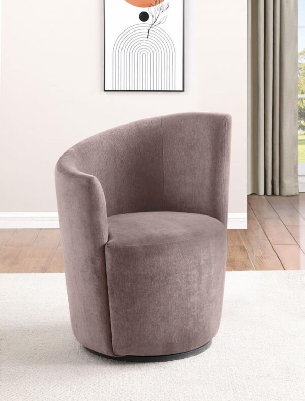 Nueva - Upholstered Swivel Chair Curved Backrest - Image 4