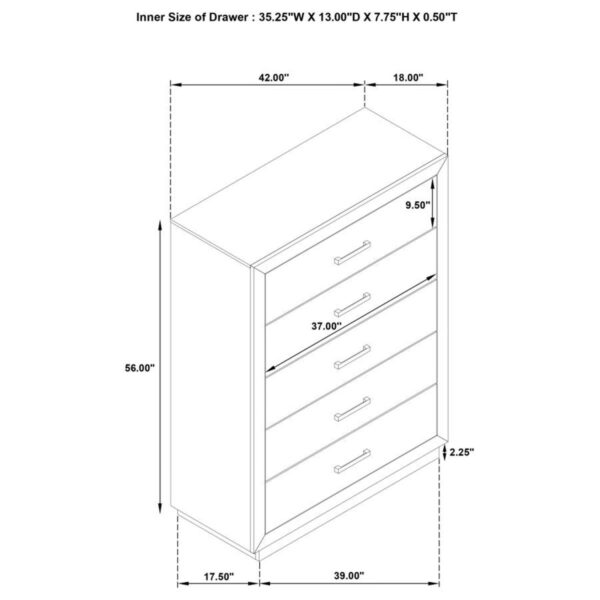 Kenora - 5-Drawer Bedroom Chest - Barley Brown - Image 13