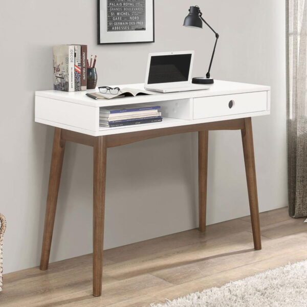Bradenton - 1-Drawer Wood Writing Desk - White - Image 3