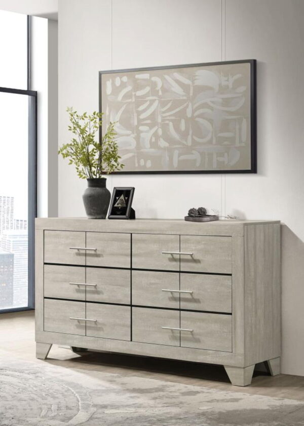 Trenton - 6-Drawer Bedroom Dresser - Rustic Cream - Image 9