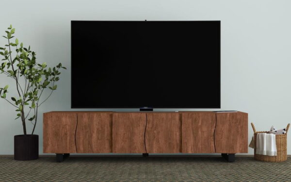 Trask - Wood TV Stand Media Console - Mango Brown - Image 6