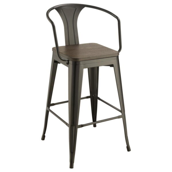 Cavalier - 3 Piece Square Bar Table Set - Dark Elm and Black - Image 3
