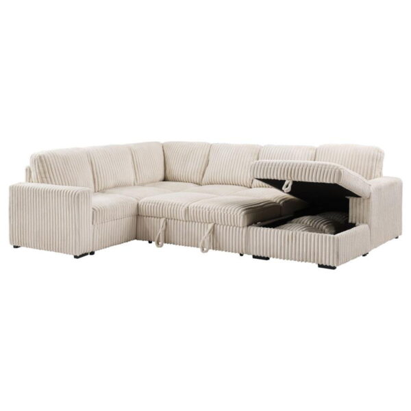 Devonshire - Sleeper Sectional Sofa Storage Chaise - Camel - Image 14