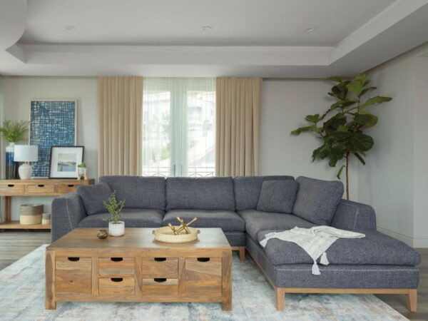 Persia - Upholstered Track Arm Sectional Sofa - Gray - Image 5