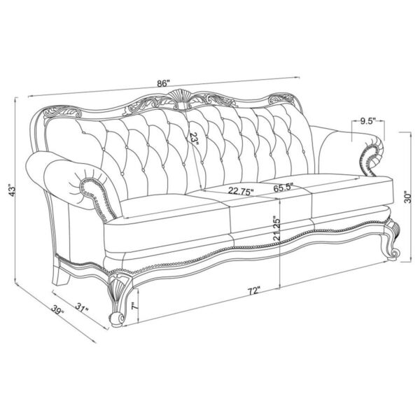 Victoria - Leather Upholstered Sofa Set - Image 5