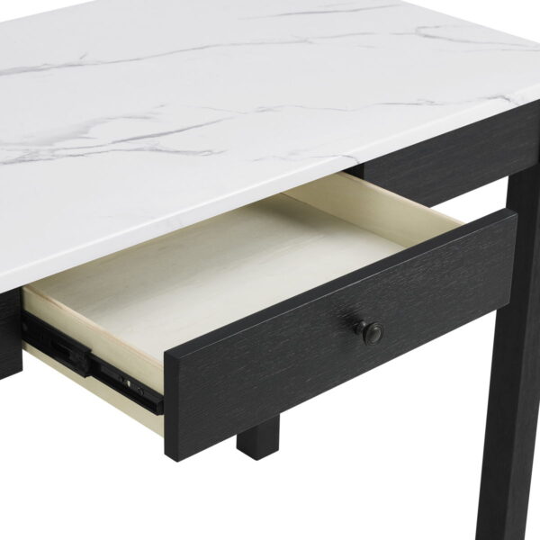 Rylee - Faux Marble Desk - Black / White - Image 2