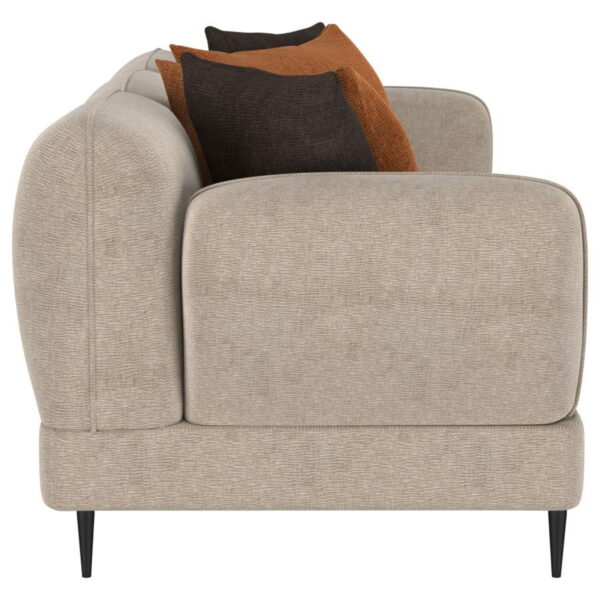 Jade - Chenille Upholstered Sculpted Track Arm Sofa - Latte - Image 11
