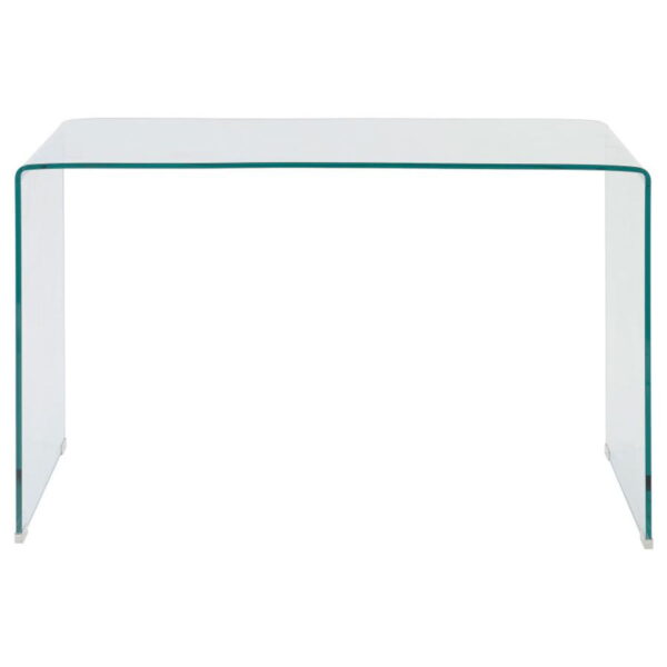 Ripley - Tempered Bent Glass Writing Desk Clear - Clear Glass - Image 4
