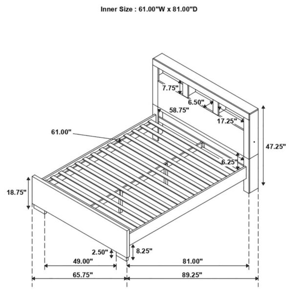 Jessica - LED Storage Bookcase Bed - Image 8