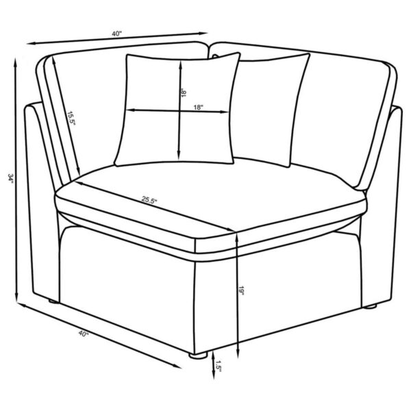 Hobson - 5 Piece Upholstered Modular Sectional Sofa - Ivory - Image 10