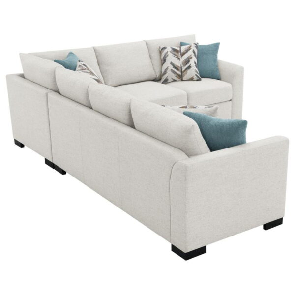 Ashford - Chenille Upholstered Sleeper Sectional Sofa - Greige - Image 6