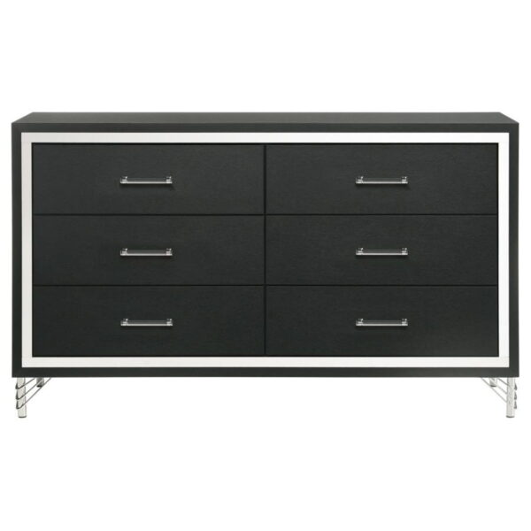 Lucia - 6-Drawer Dresser Cabinet - Black - Image 11