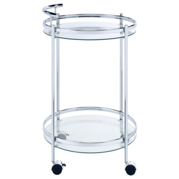 Chrissy - Round Glass Shelf Metal Bar Cart - Image 6