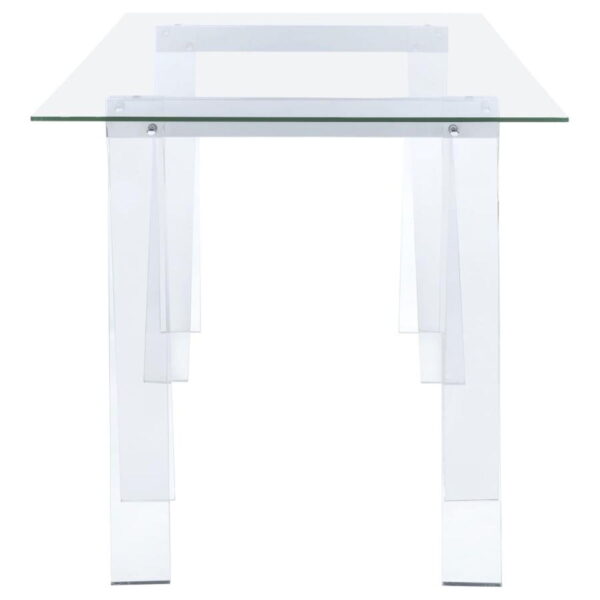 Amaturo - Glass Top Acrylic Writing Desk - Clear - Image 5