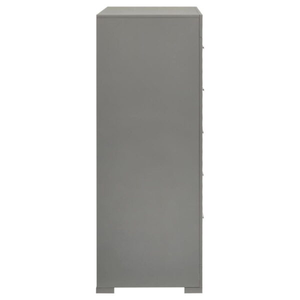 Ives - 5-Drawer Bedroom Chest Of Drawers - Gray High Gloss - Image 7
