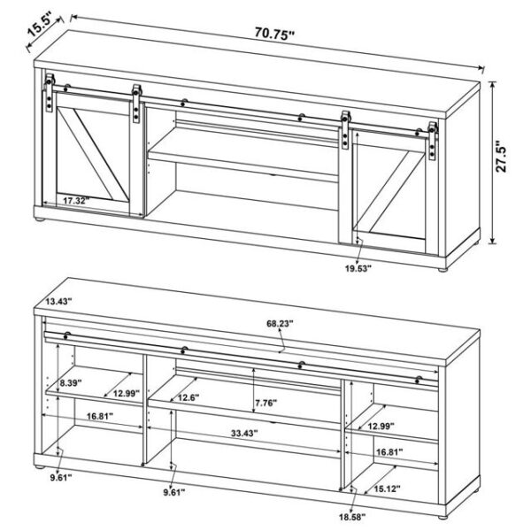 Brockton - 3-shelf Sliding Doors TV Console - Image 4