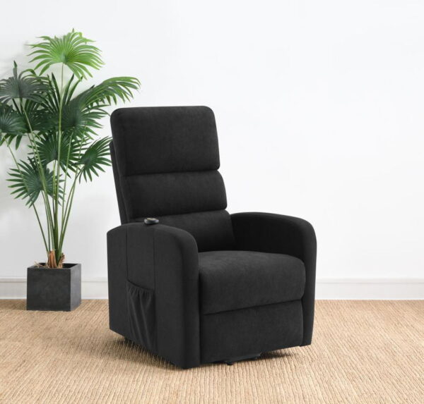 Amsdell - Upholstered Power Lift Recliner With Remote - Black - Image 4