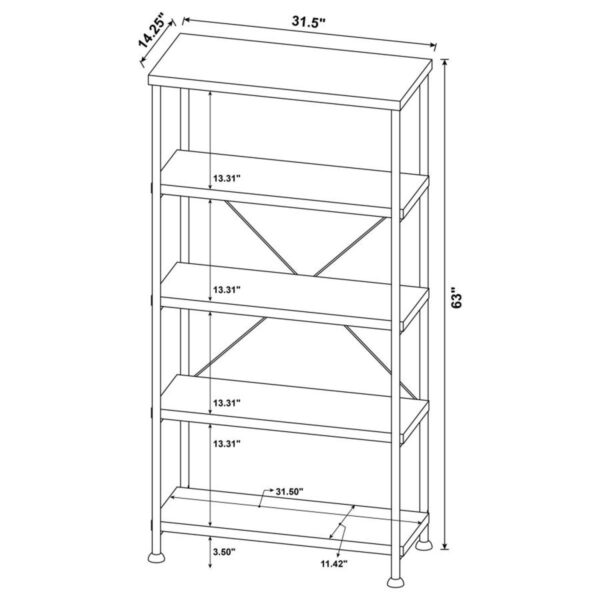 Analiese - 2 Piece Computer Desk Bookcase Set - Rustic Nutmeg - Image 2
