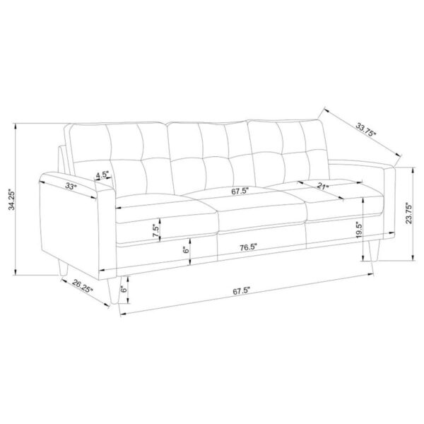 Watsonville - Upholstered Track Arm Sofa Set - Image 2
