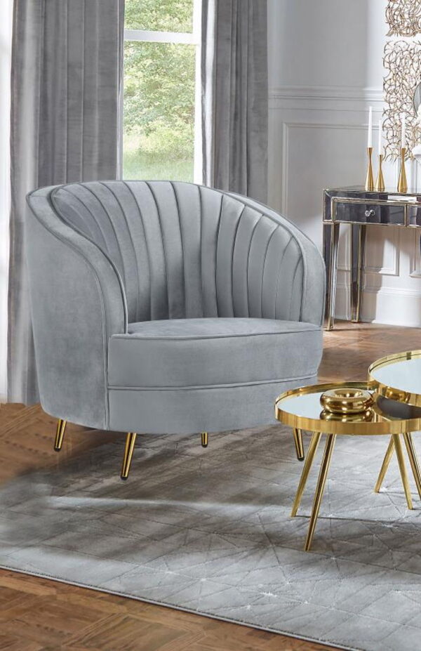 Sophia - Upholstered Channel Tufted Barrel Accent Chair - Image 9