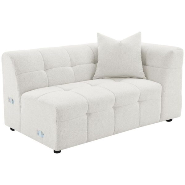 Everly - Boucle Upholstered Extra Long Sofa - White - Image 8