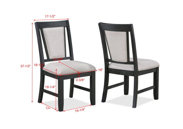 Stevens - 5 Piece Dining Room Set - Charcoal / Gray - Image 4