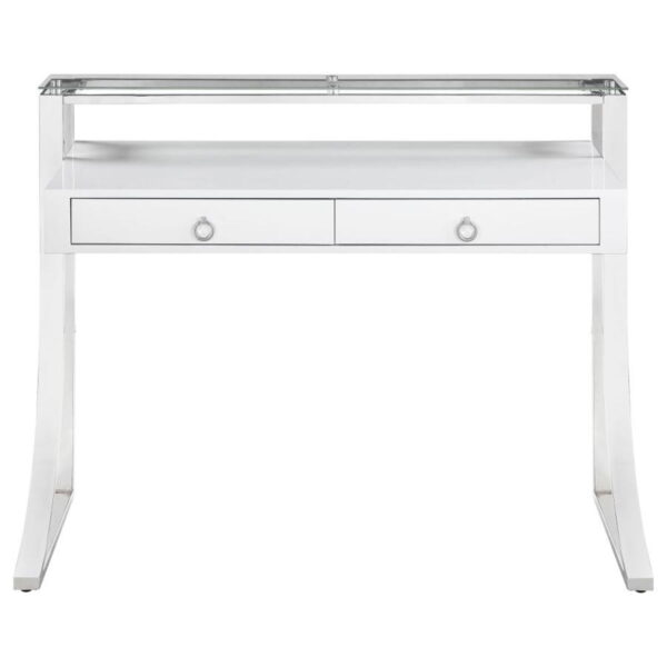 Gemma - 2-Drawer Writing Desk - White High Gloss - Image 9