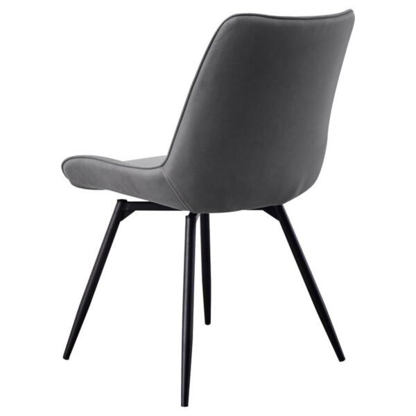 Neil - 5 Piece Round Dining Table Set Concrete - Gunmetal - Image 9