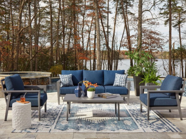 Gali - Gray / Blue - Sofa / Chairs / Table Set (Set of 4) - Image 12