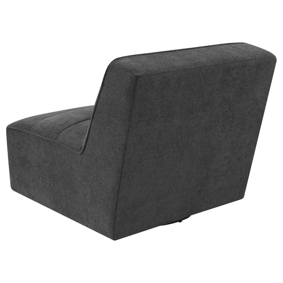 Cobie - Upholstered Armless Swivel Chair - Dark Charcoal - Image 12