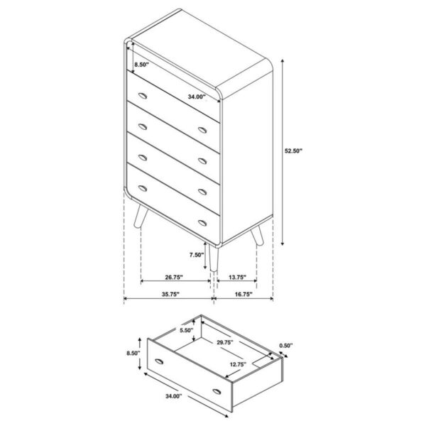 Robyn - 5-Drawer Bedroom Chest - Image 14