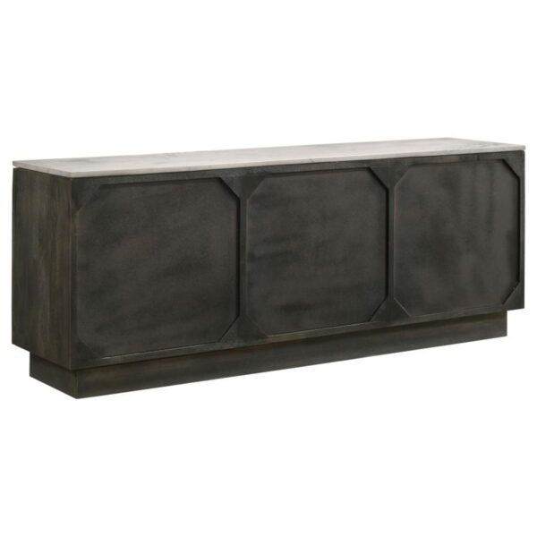 Dennis - 3 Door Marble Top Sideboard Buffet - Tobacco Gray - Image 8