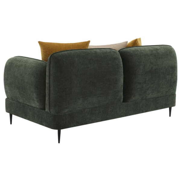 Jade - Chenille Upholstered Modern Track Arm Loveseat - Image 3