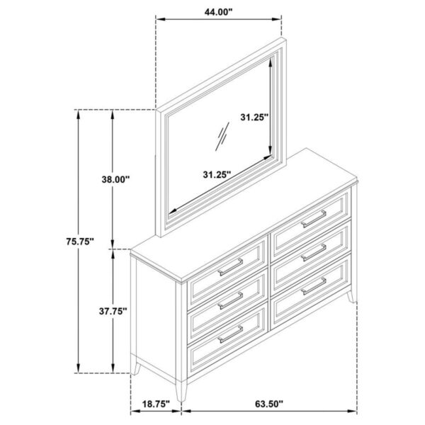 Marielle - 6-Drawer Bedroom Dresser - Image 21