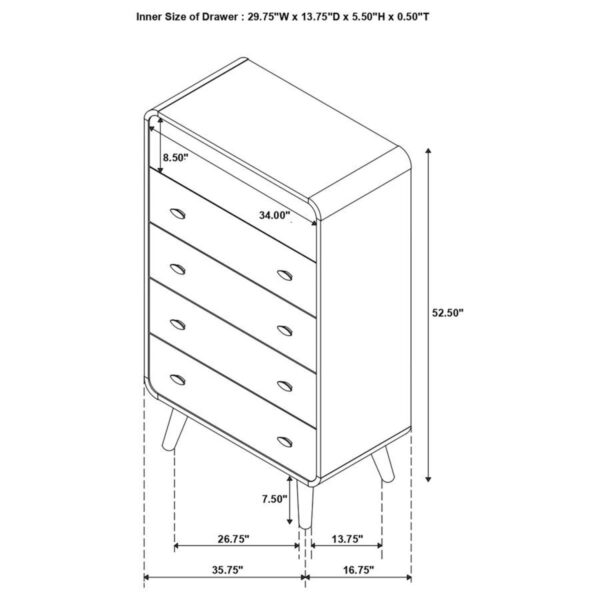 Robyn - 5-Drawer Bedroom Chest - Image 6