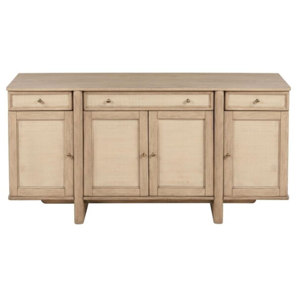 Kailani - 4-Door Cane Sideboard Buffet Cabinet - Beige Oak - Image 3