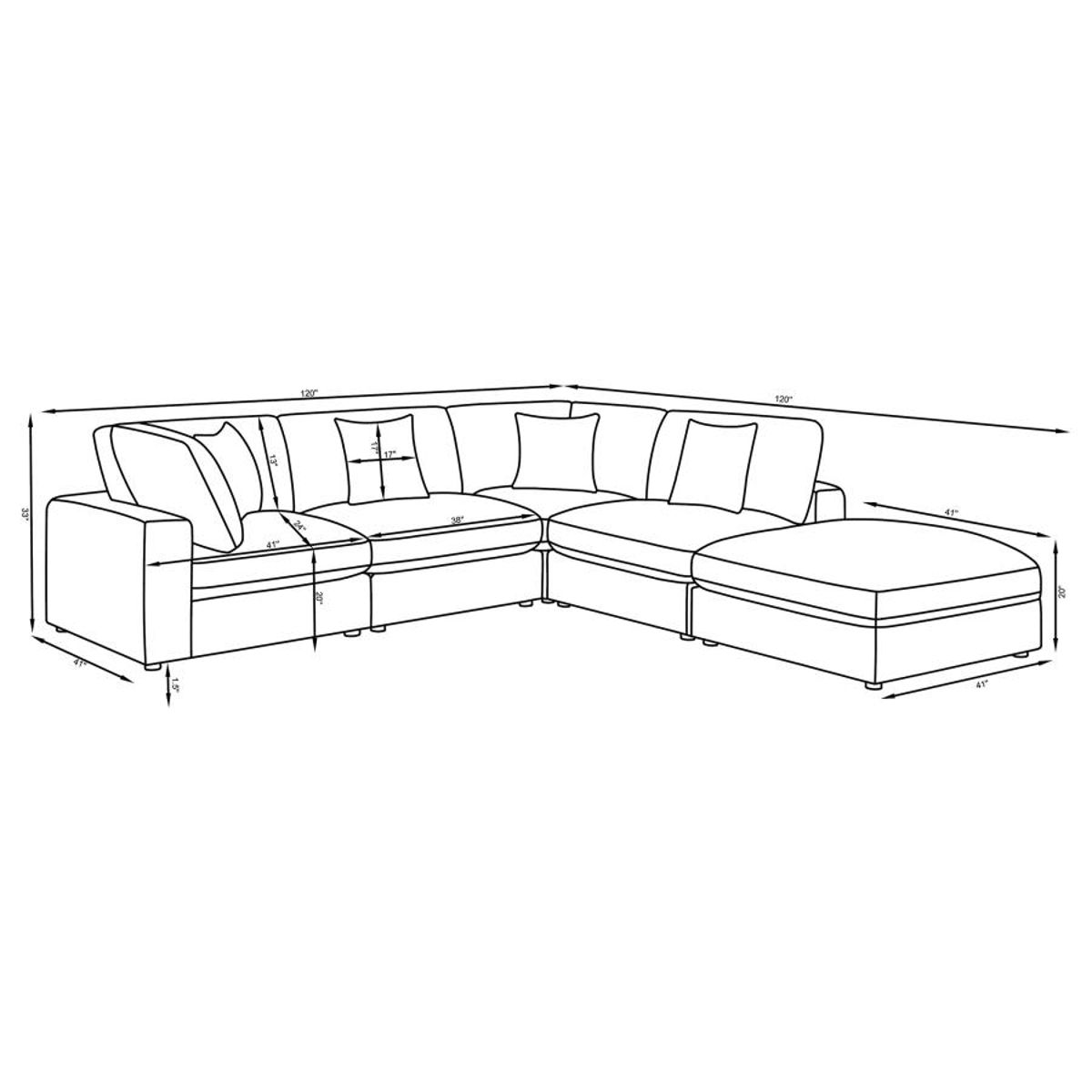 Serene - Upholstered Modular Sectional Sofa - Image 85