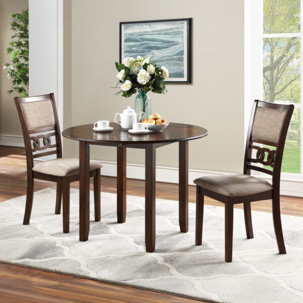 Gia - 3 Piece Dining Set (Dining Drop Leaf Table & 2 Chairs) - Cherry - Image 10