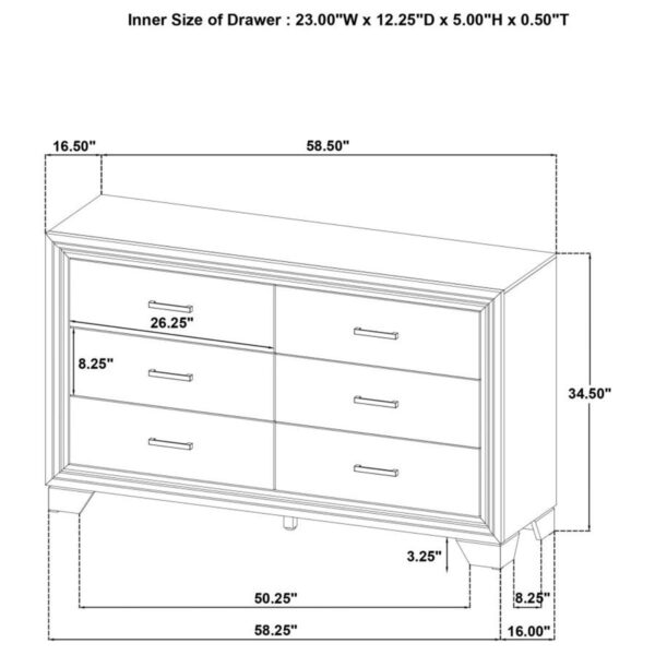 Wright - 6-Drawer Dresser Cabinet - Image 3