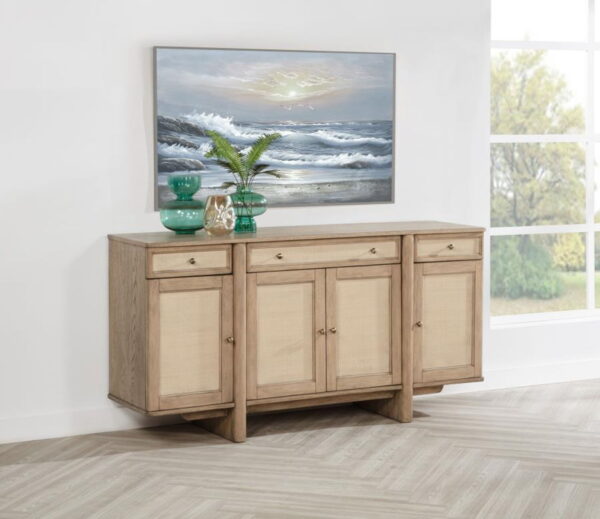 Kailani - 4-Door Cane Sideboard Buffet Cabinet - Beige Oak - Image 15