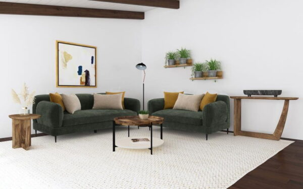 Jade - Chenille Upholstered Modern Track Arm Loveseat - Image 13