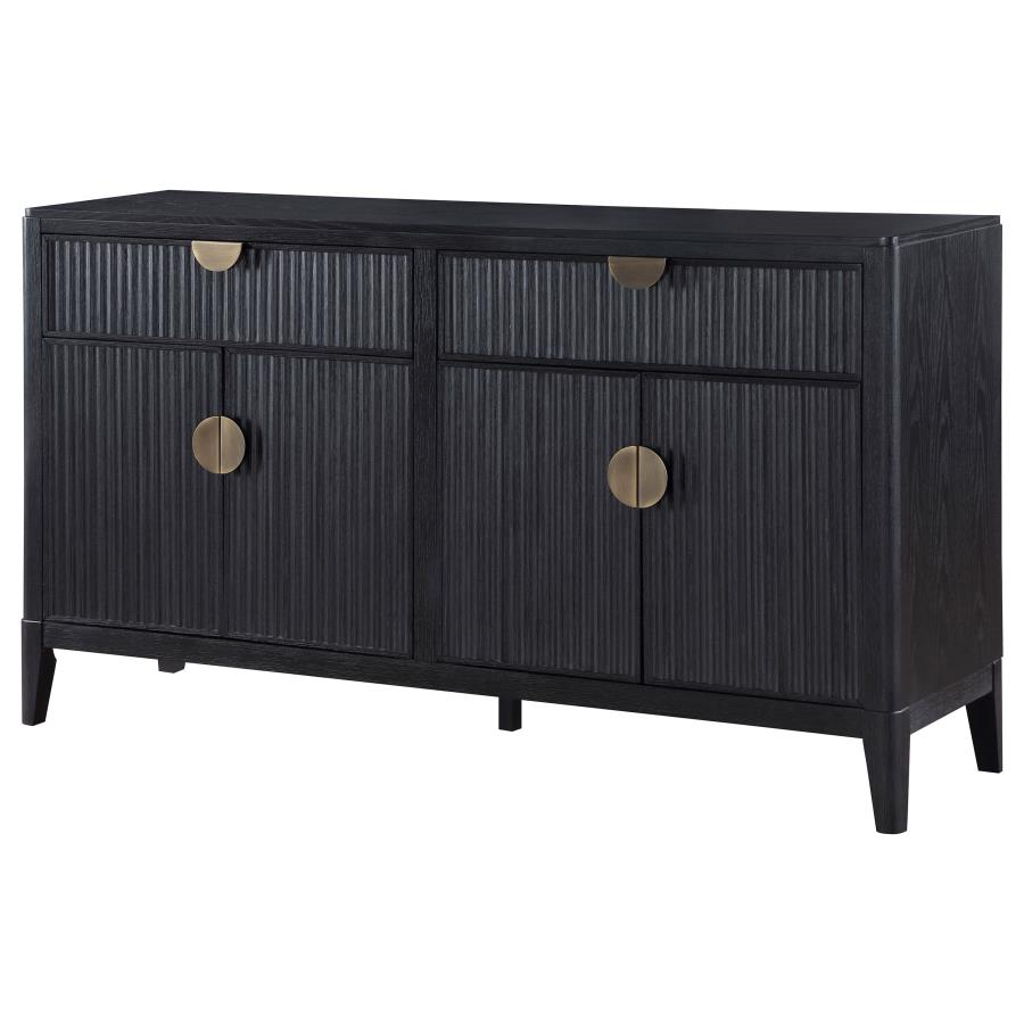 Brookmead - 4 Door Sideboard Buffet Storage Cabinet - Black - Image 7